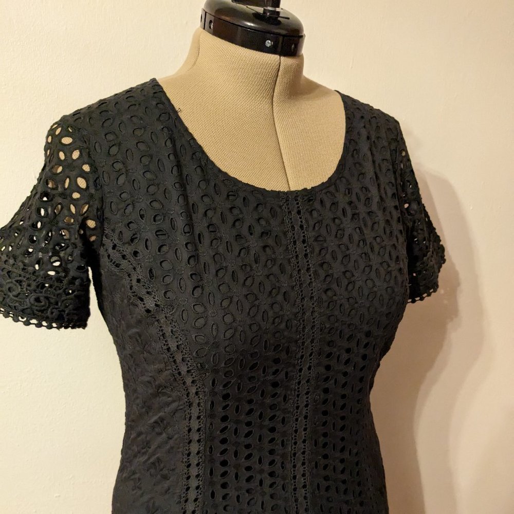 Sundance black eyelet dress size 10